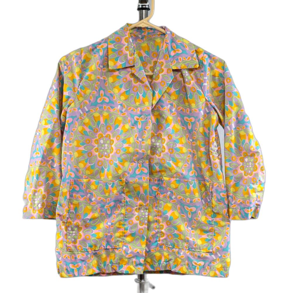 Vintage custom made multicolor button down shirt size S